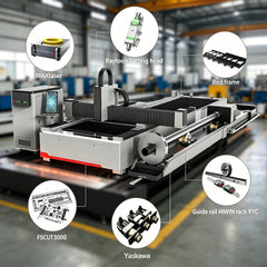 BOCTECH 2 in 1 Sheet and Tube Fiber Laser Cutting Machine High Accuracy for Metal Profiles
