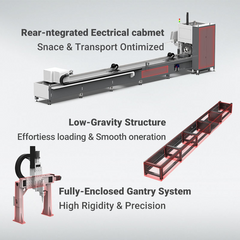 BT6025S High-Precision Fiber Laser Tube Cutter for Metal Pipes